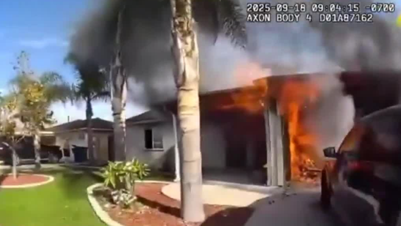 VIDEO: OC officers rush into burning house to rescue bedridden elderly woman