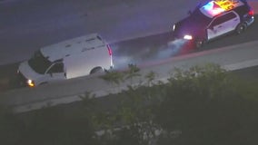 LA police chase suspect dies after jumping out of moving van, getting hit by freeway traffic