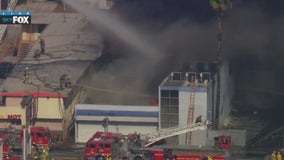 Fire collapses roof of Inglewood commercial building