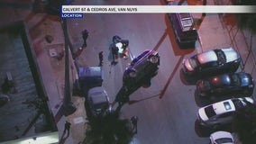 Police chase ends after vehicle flips over in Van Nuys