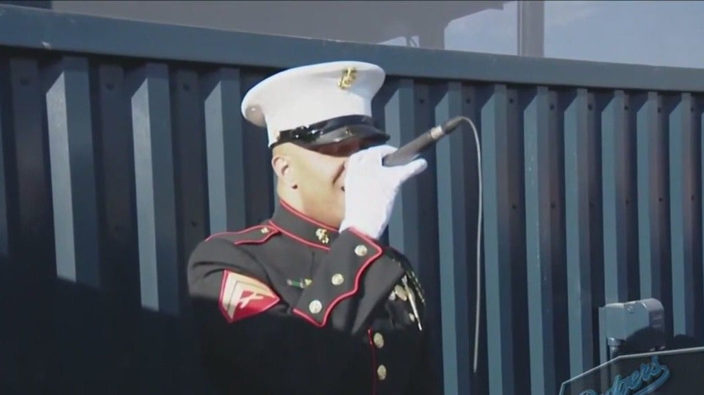 World Series: SoCal native, Marine veteran sings National Anthem for Dodgers, Rams