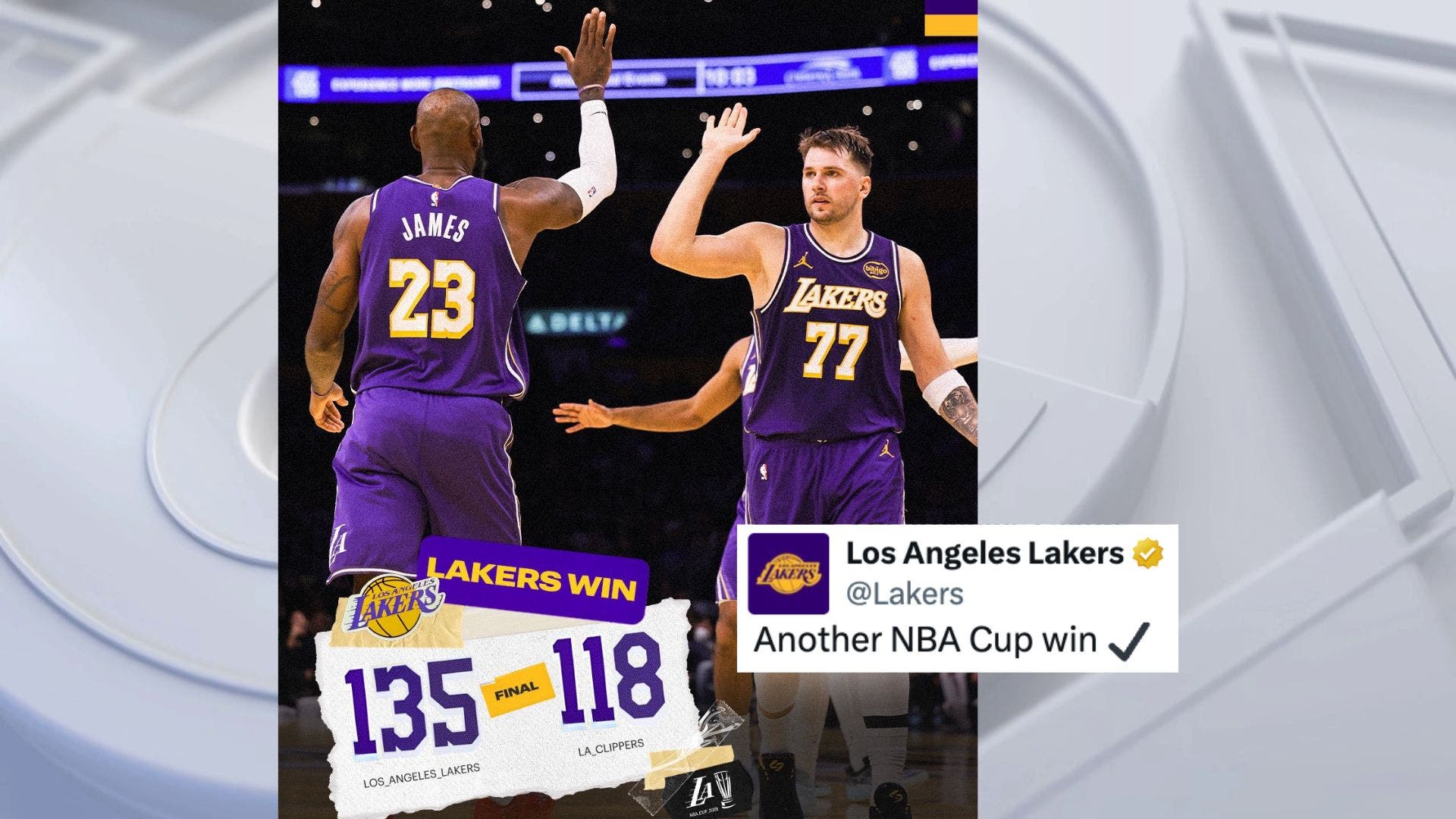 Lakers clinch NBA Cup group after win over Clippers in battle for LA