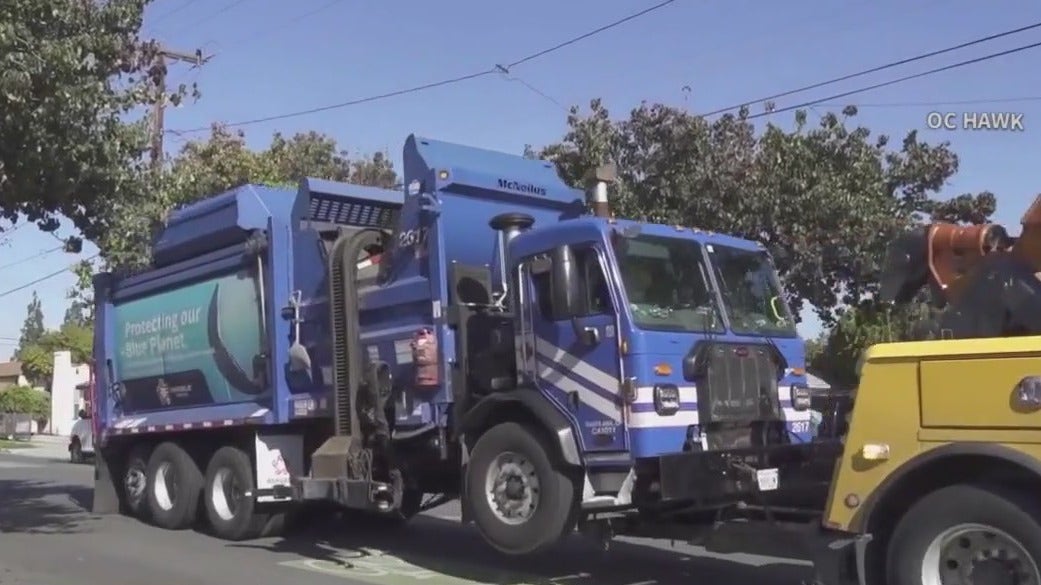 Woman decapitated in crash involving trash truck in Santa Ana