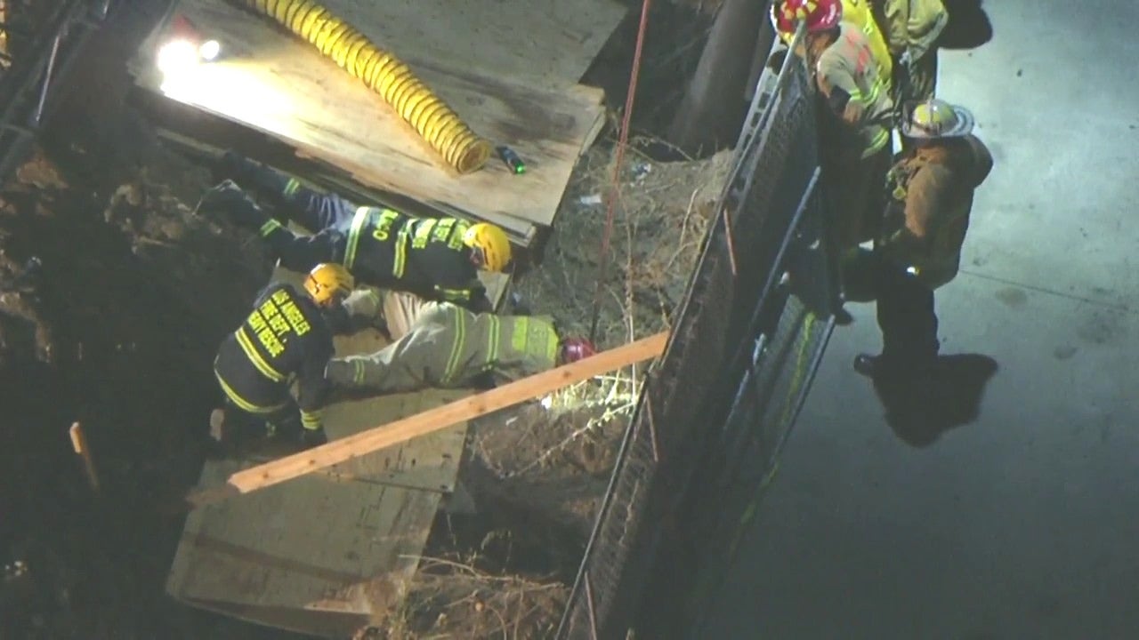 LA police chase suspect falls in hole trying to run from cops in Lincoln Heights
