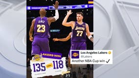 Lakers clinch NBA Cup group after win over Clippers in battle for LA