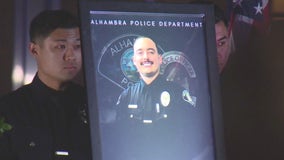 Vigil held for Alhambra police officer Alec Sanders