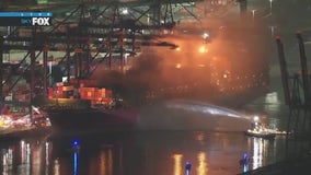 Port of LA explosion: About 100 containers catch fire