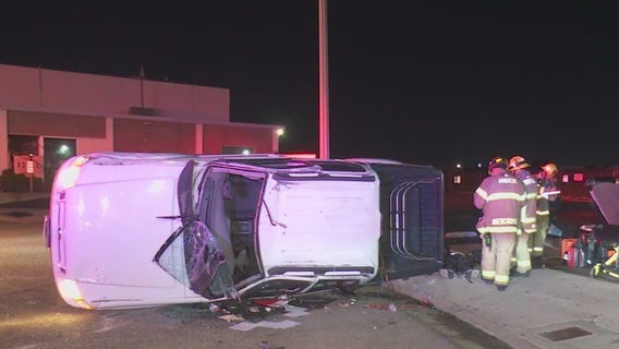 7 teens hospitalized after rollover crash in Fullerton