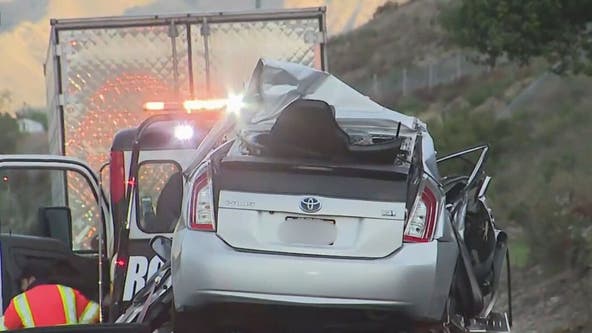 210 Freeway: Fatal crash involving Prius vs. semi snarls morning commute in Sunland