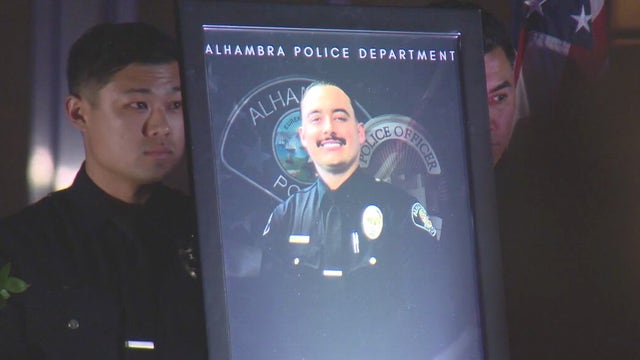 Vigil held for Alhambra police officer Alec Sanders