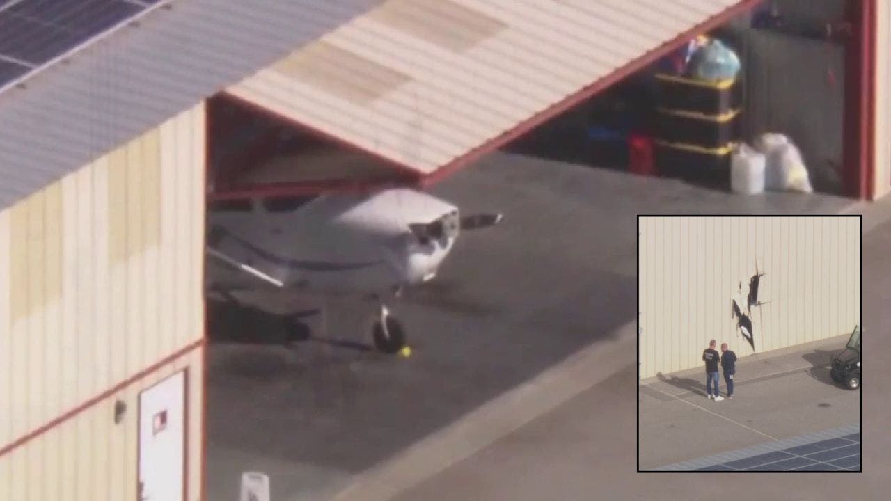 Stolen plane crashes into hangar at Van Nuys Airport
