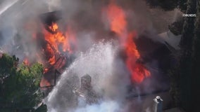 Large fire burns down Santa Clarita home; Investigated as possible arson