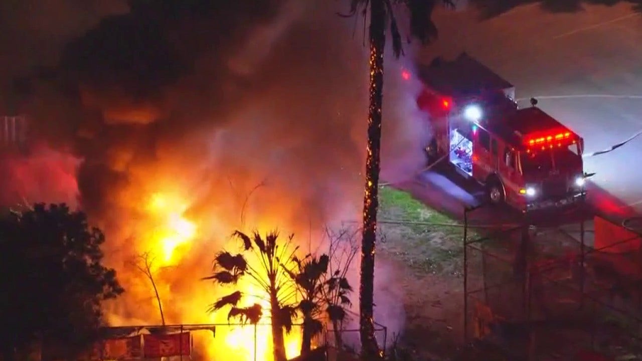LAFD crews battle stubborn underground fire beneath Encino athletic fields complex
