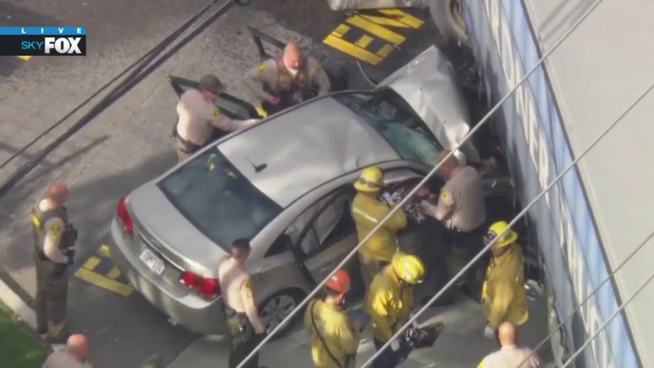 DUI pursuit suspect crashes into semi-truck in La Puente