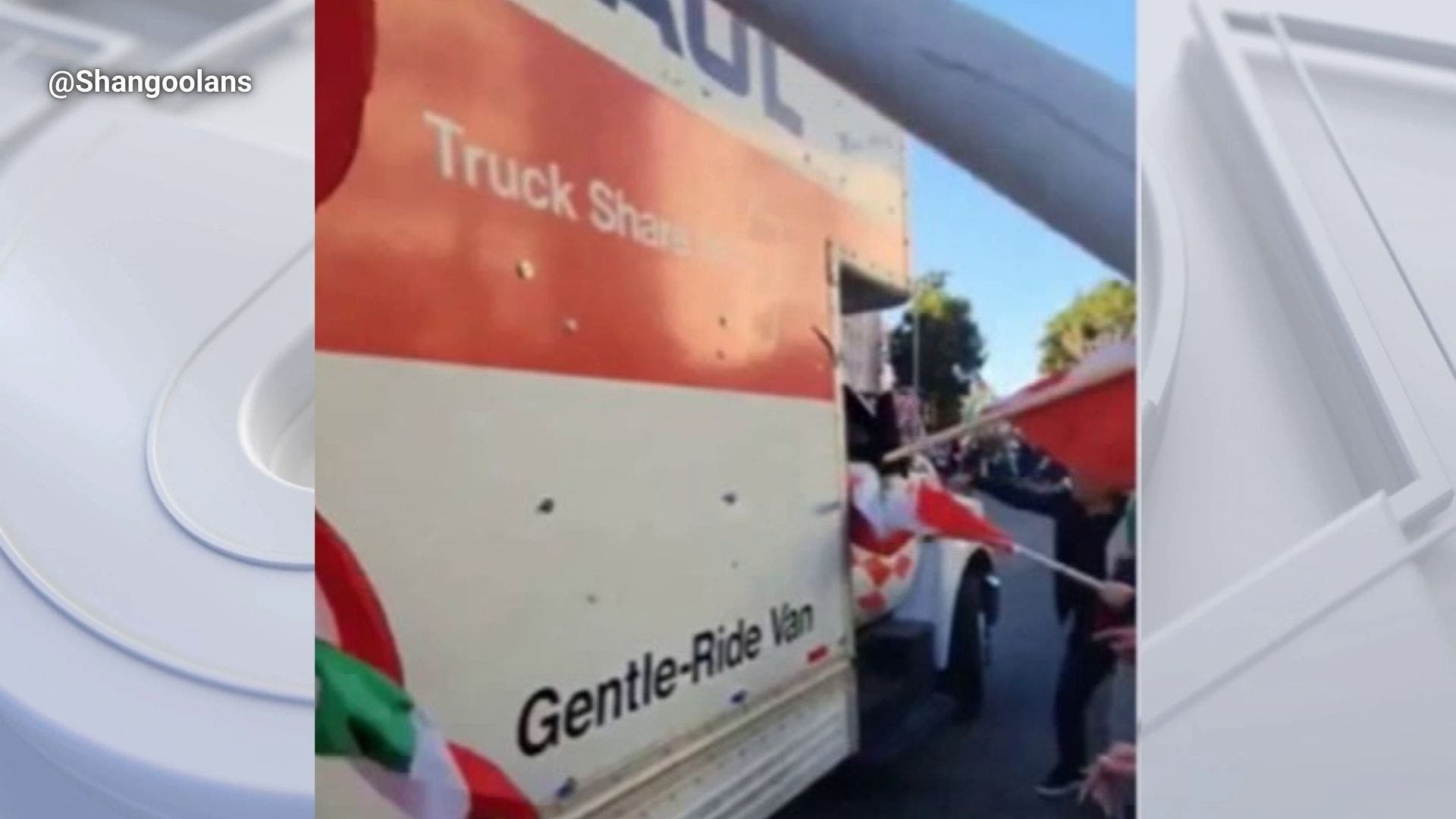 U-Haul driver plows through Iranian protesters in Westwood
