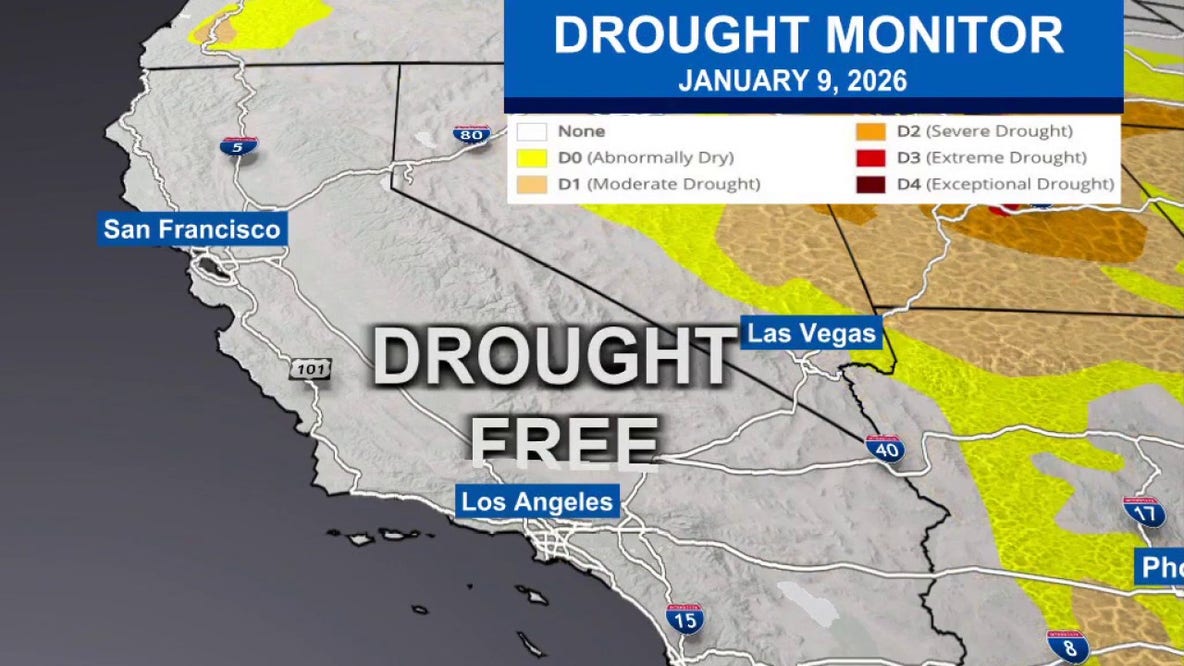 California drought-free for first time since Dec. 2000