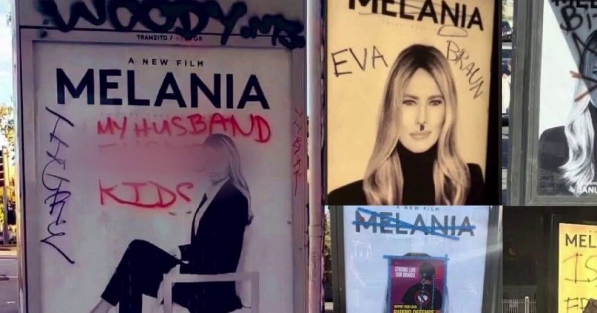 Melania Trump documentary ads vandalized, forcing Metro to reroute buses