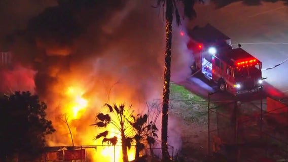 LAFD crews battle stubborn underground fire beneath Encino athletic fields complex