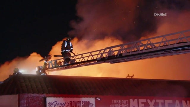 Long-standing Mexican restaurant in Baldwin Park goes up in flames during an early morning strip mall fire