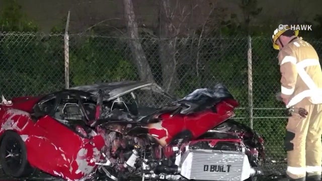 Man survives fiery street racing crash in Seal Beach; police say friends fled scene