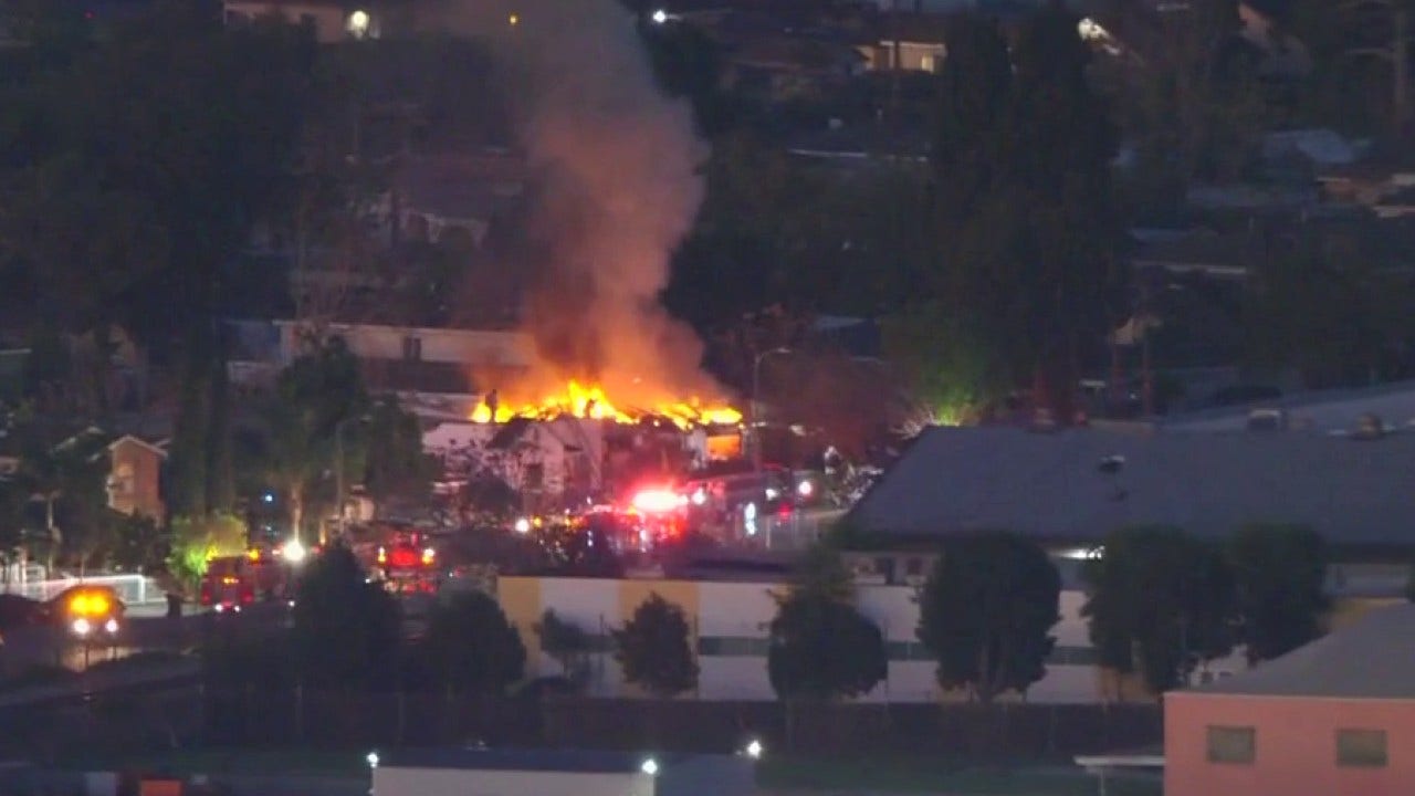 Fire breaks out at home in South LA's Green Meadows neighborhood