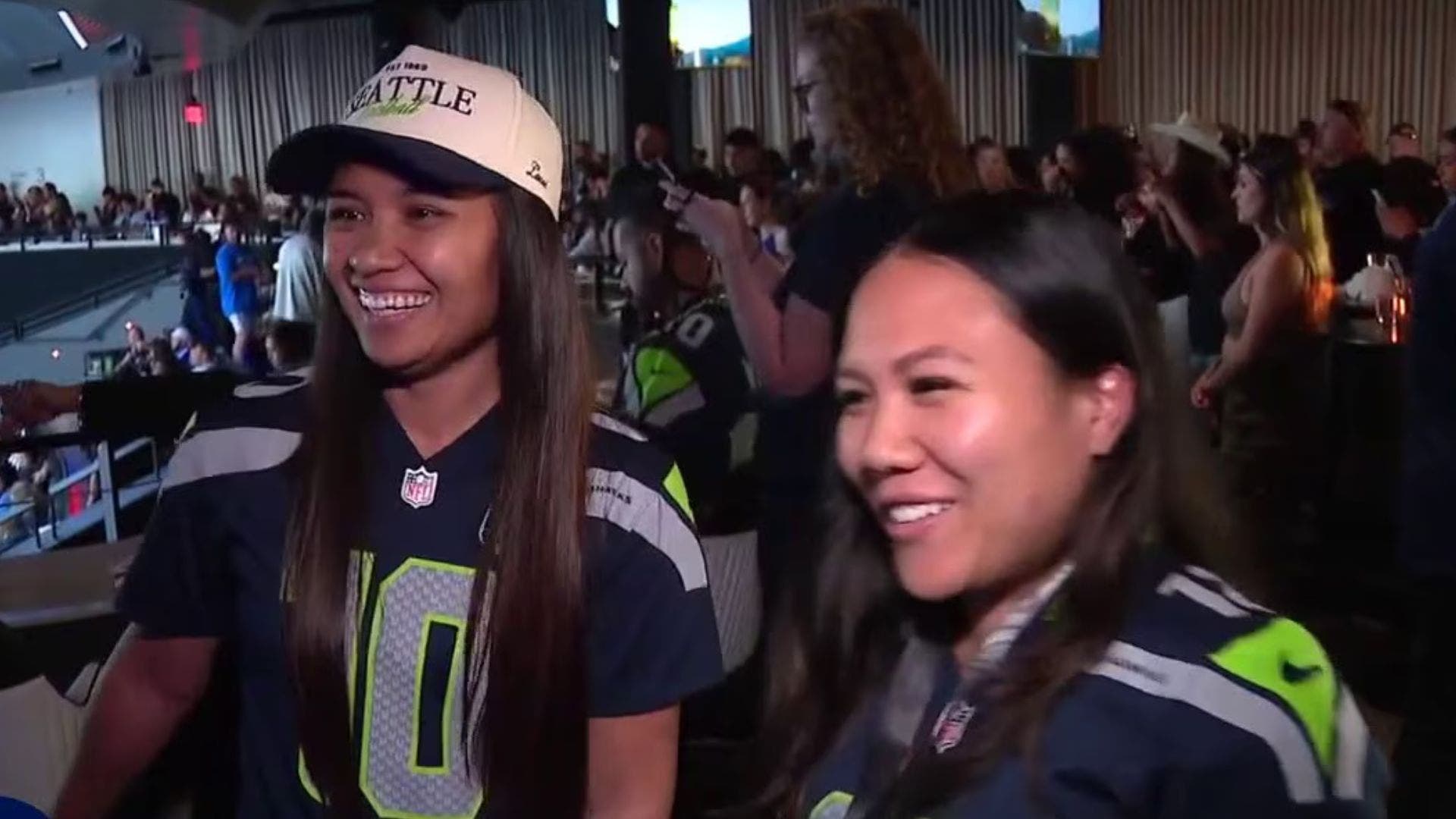 Fans from across the country pack Cosm in Inglewood to watch Super Bowl LX
