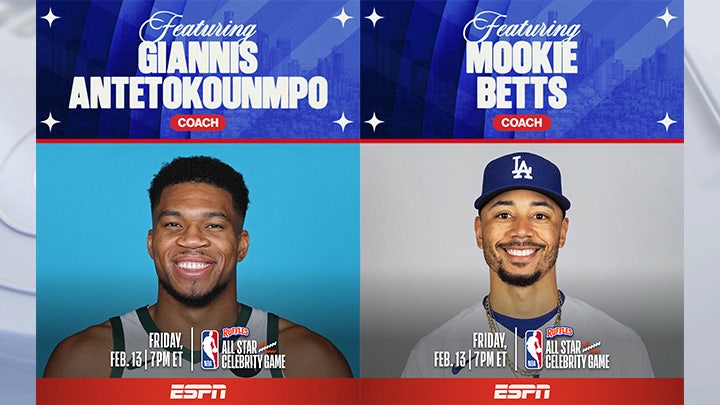 Giannis Antetokounmpo, Mookie Betts teaming up to coach star-studded roster for NBA All-Star Celebrity game