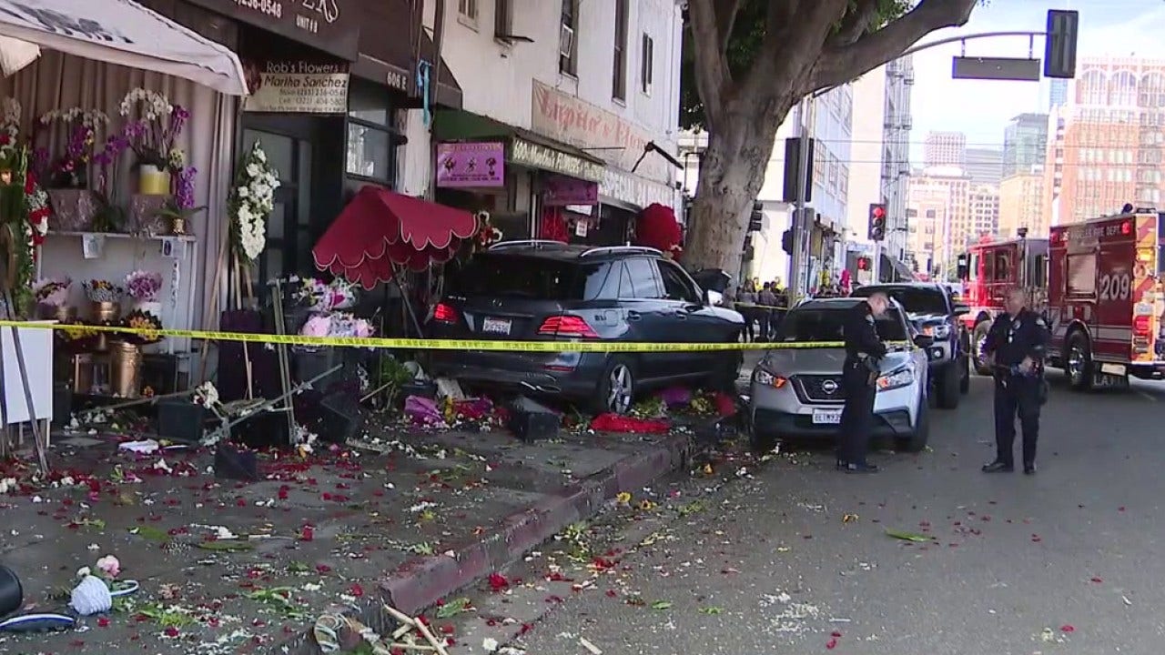 Multiple injured after car crashes into flower vendor in downtown LA