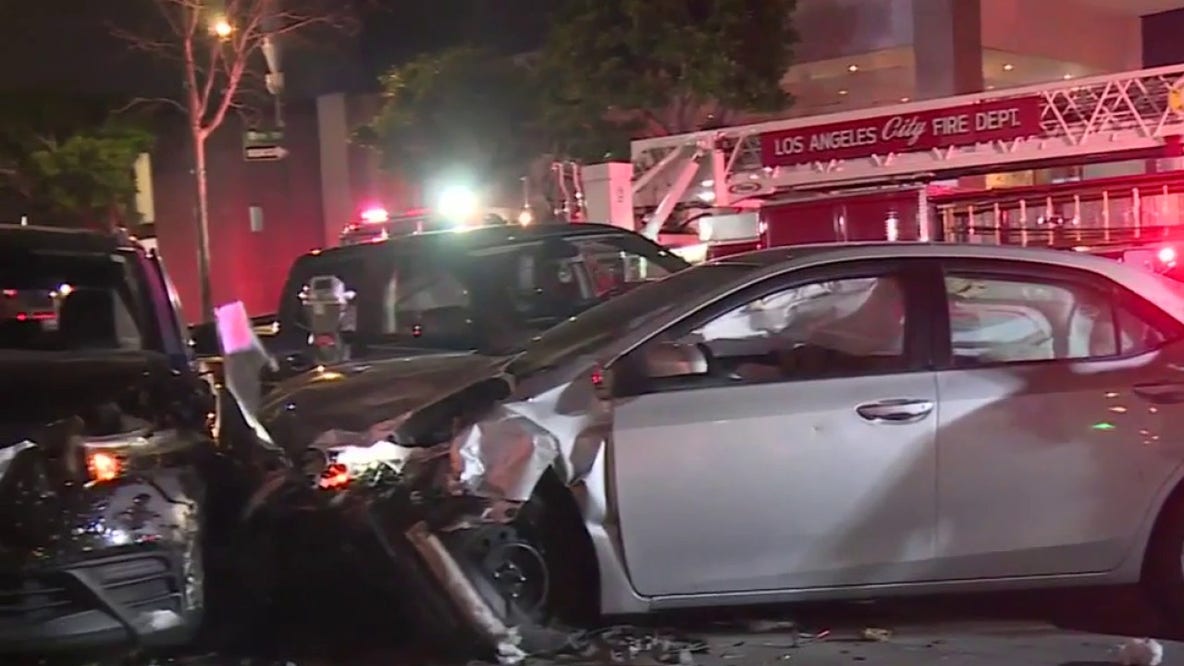 4 hurt in latest downtown Los Angeles crash caught on camera