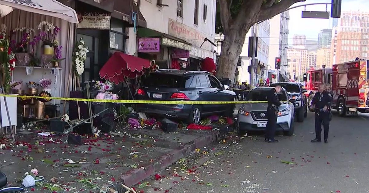 Multiple injured after car crashes into flower vendor in downtown LA ...
