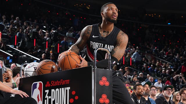 Injured Damian Lillard wins 3-point contest at NBA All-Star Weekend