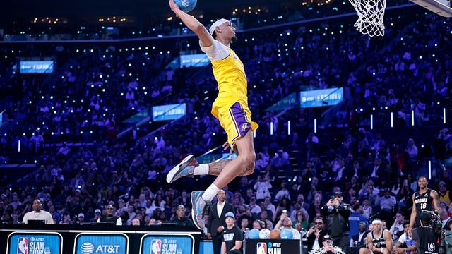 Lakers' Jaxson Hayes falls short in slam dunk contest at Intuit Dome