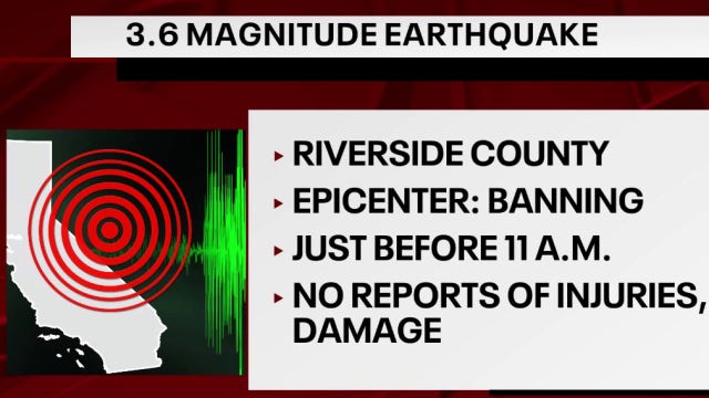 Earthquake rocks Riverside County near Banning