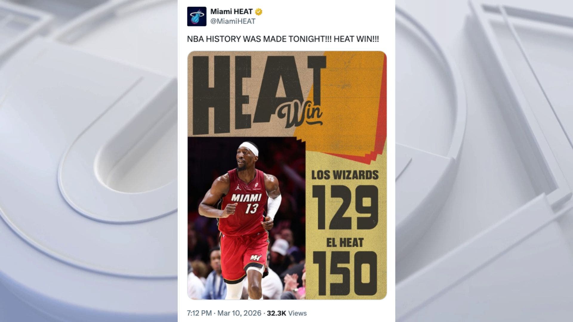 Bam Adebayo scores 83 points, 2nd-best in NBA history