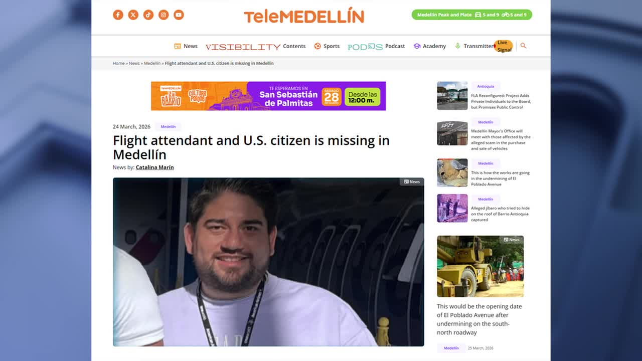 American Airlines flight attendant goes missing in Colombia