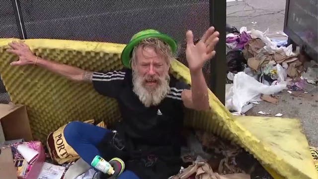 Man living at Hollywood bus stop raises concerns after failed outreach efforts