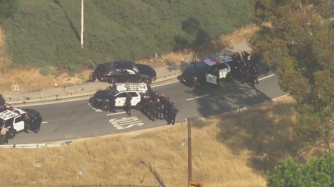Shots fired at end of police chase in East Los Angeles
