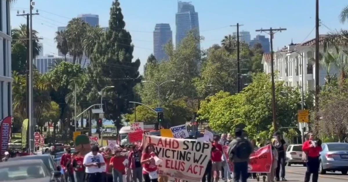 Seniors citizens protest evictions in Los Angeles, say Ellis Act is displacing communities