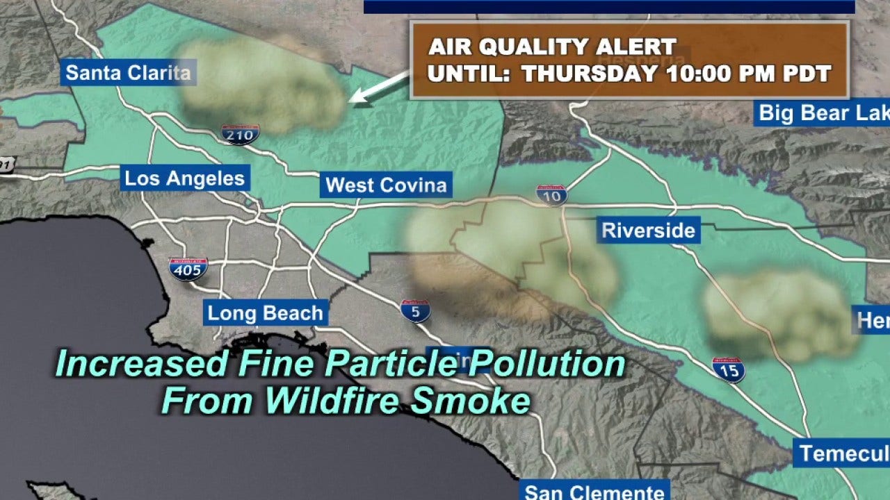 Officials warn of poor air quality in Southern California amid wildfire smoke
