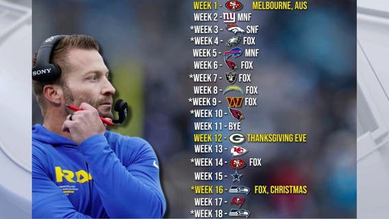 LA Rams to play 7 prime time games, tying NFL record; At least 7 other games on FOX 11