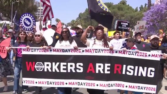 May Day in Los Angeles: Thousands march for 'economic blackout,' immigrant rights