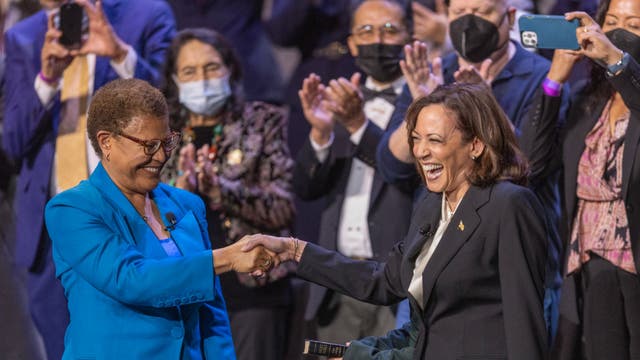 Kamala Harris endorses Karen Bass for LA mayor re-election