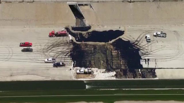 Ruptured underground pipeline dumps about 2,400 gallons of crude oil into LA River