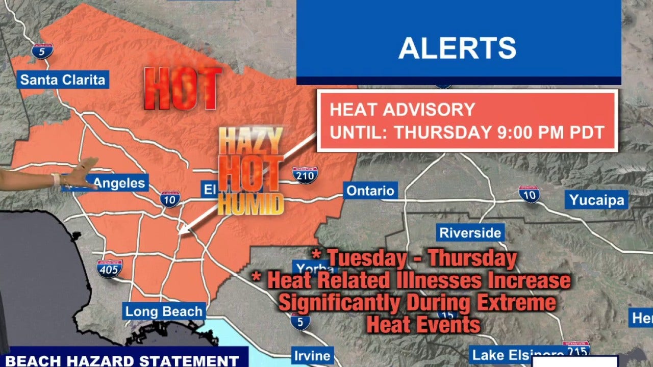 SoCal Heat Advisory: NWS warns of high temps, humidity, and lightning strikes