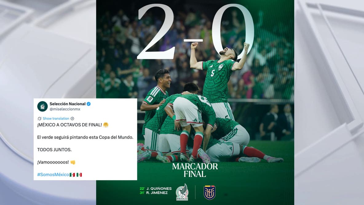 Mexico ends 40-year knockout drought, beats Ecuador to advance to Round of 16