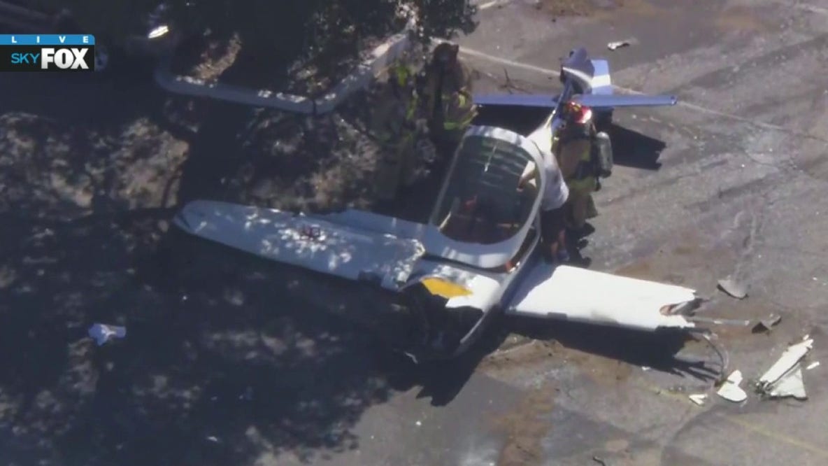 Small Cesna plane crashes near Whiteman Airport in Pacoima; pilot rescued