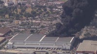 Massive fire at a warehouse in Boyle Heights; Ammonia leak suspected