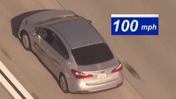 California car chase suspect clocked by SkyFOX of going more than 100 mph