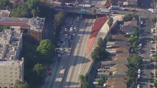 101 Freeway in Boyle Heights closed after CHP shoots pedestrian reportedly armed with hammer