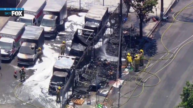 Crews knock down fire at U-Haul facility in Westlake
